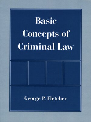 cover image of Basic Concepts of Criminal Law